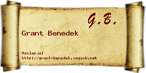 Grant Benedek névjegykártya